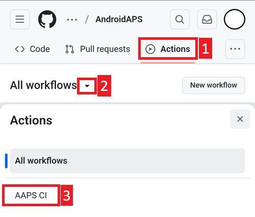 Actions AAPS-CI