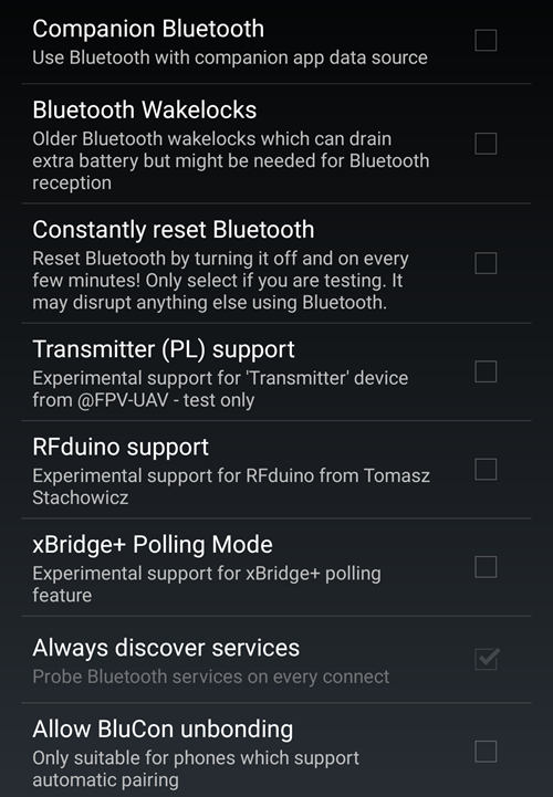 xDrip+ NFC settings