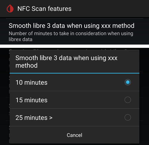 xDrip+ smooth settings
