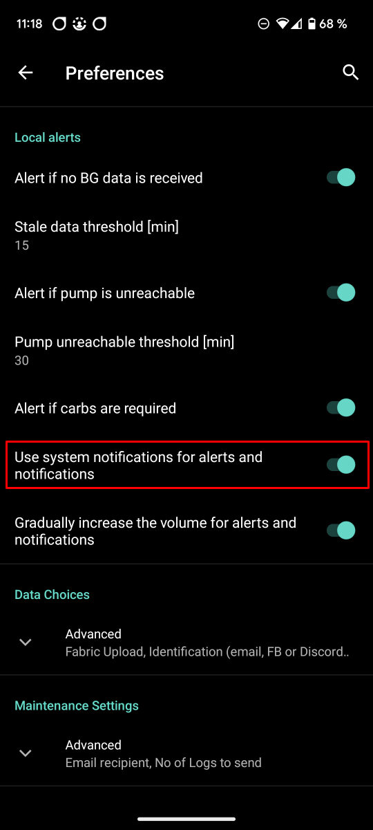 Use system notifications for alerts and notifications