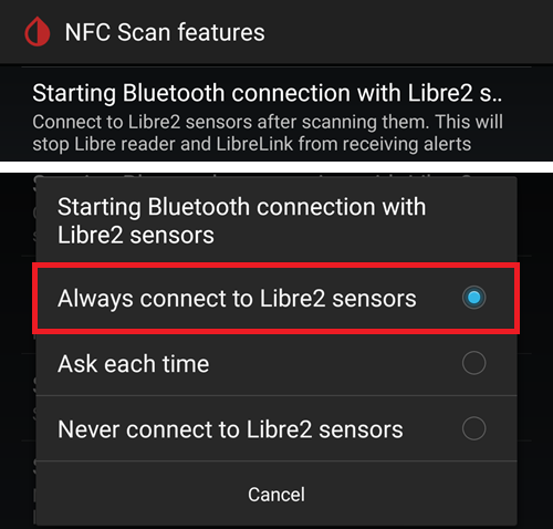 xDrip+ L2 connect settings