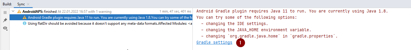 Android Gradle דורש Java 11 כדי לפעול