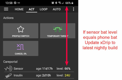 Sensor levels equals phone battery level