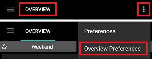 Preferences > Overview