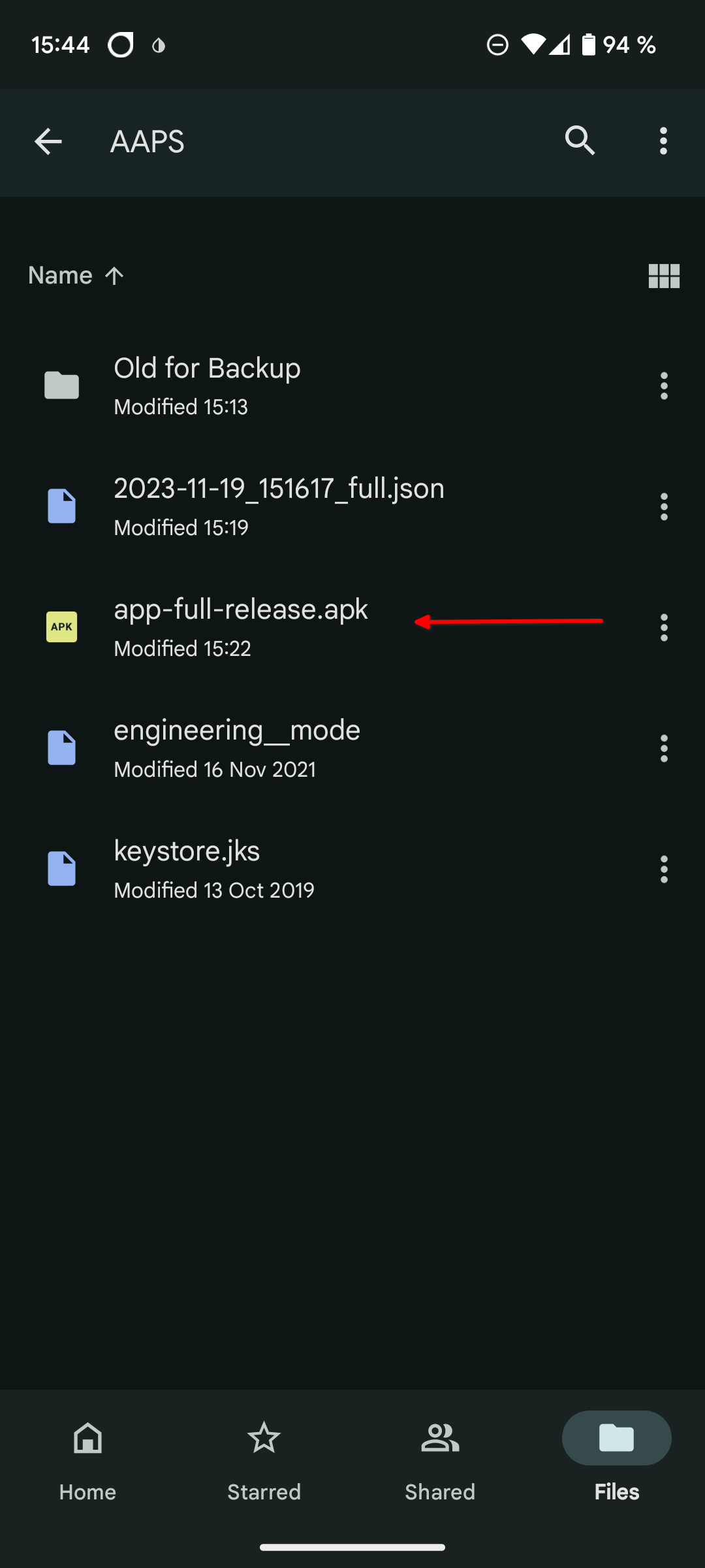 launch the apk installation