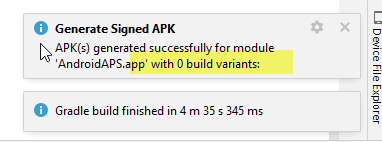 APK создан с 0 вариантами сборки