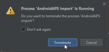 Подтверждение процесс импорта AndroidAPS
